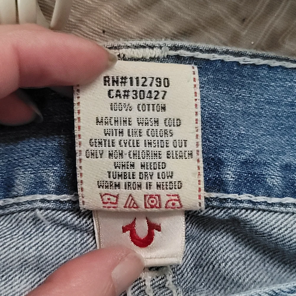 True Religion Mens Billy Light Blue Bootcut Jeans Size 36